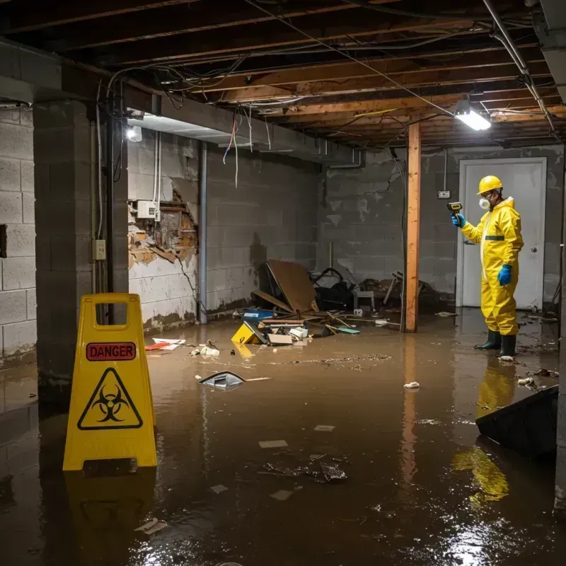 Flooded Basement Electrical Hazard in Florence, MS Property